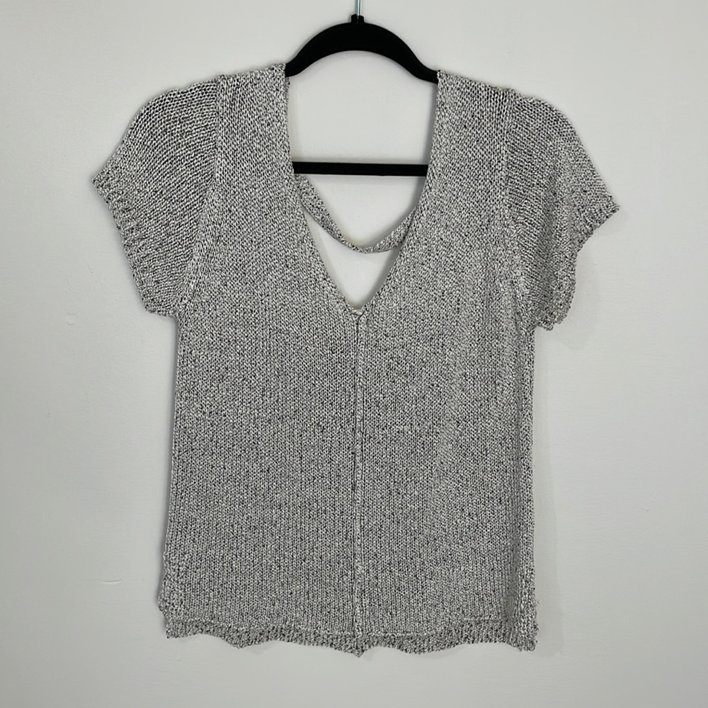 Heathered Gray V Neck Top